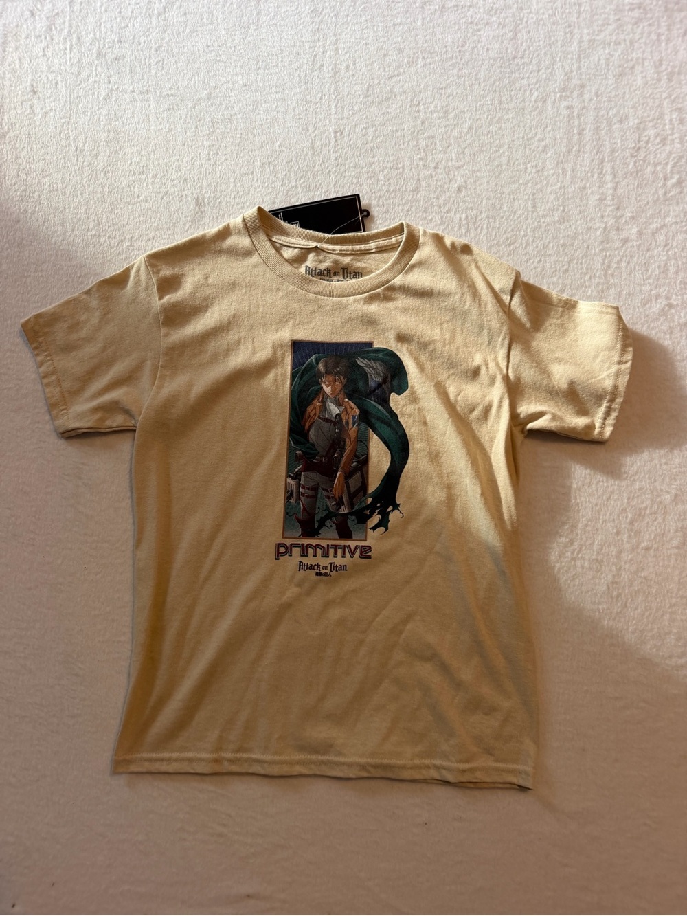 Primitive Beige Attack on Titan Graphic Kids Tee